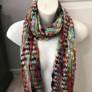 Multicolor Crochet Winter Scarf with Fringe 🧣